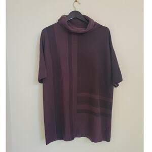 NWT Mina Wang Short Sleeve Knit Kaftan Sweater Sz S/M